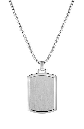 Van Heusen Dog Tag Pendant Necklace In Silver