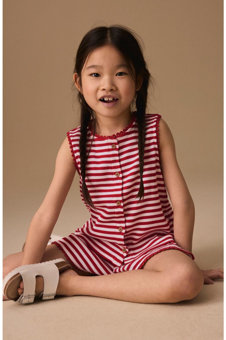 Kids' Stripe Tank & Shorts Set, Alternate, color, RED