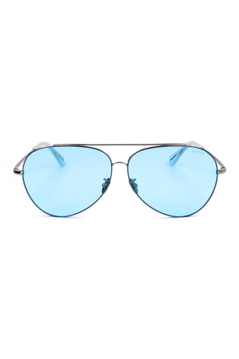 58mm Aviator Sunglasses, Main, color, BLUE