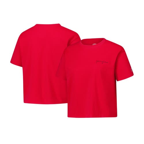 League Collegiate Wear Red Georgia Bulldogs Clothesline Cotton Midi T-shirt