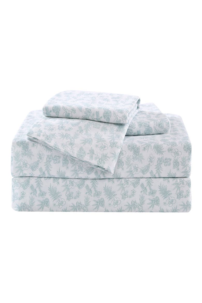 Hibiscvus Bloom 4-Piece Sheet Set, Alternate, color, SURF SPRAY