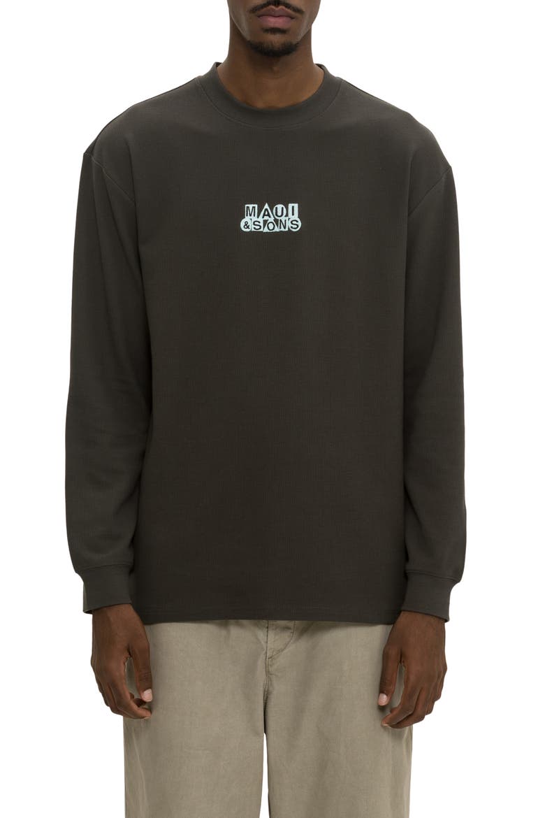 Pure Maui Thermal Knit Long Sleeve T-Shirt, Main, color, WASHED BLACK