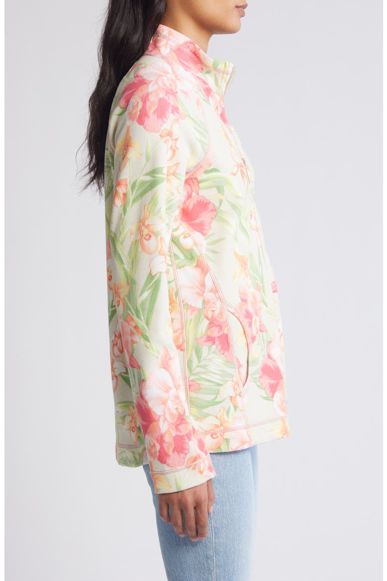Aruba Fleur De Lei Front Zip Jacket, Alternate, color, CAMEO
