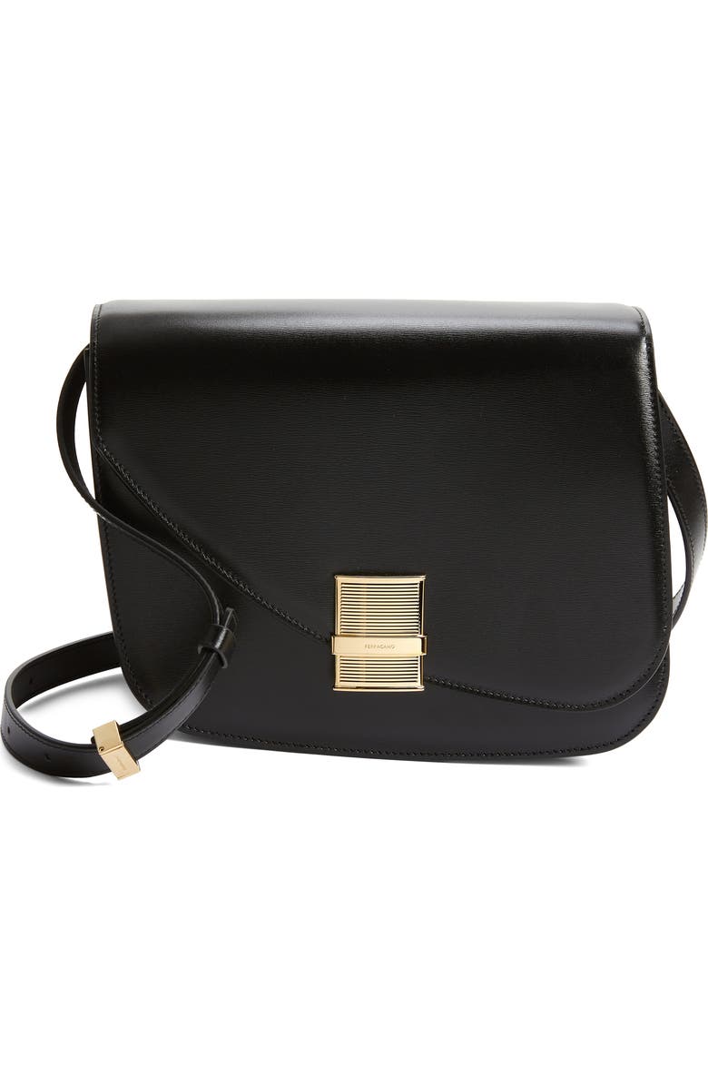 FERRAGAMO Medium Fiamma Leather Crossbody Bag, Main, color,