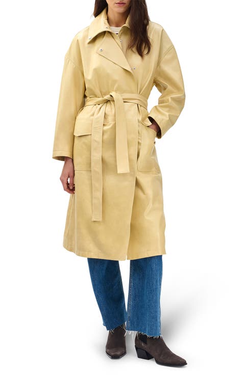Rue Leather Trench Coat