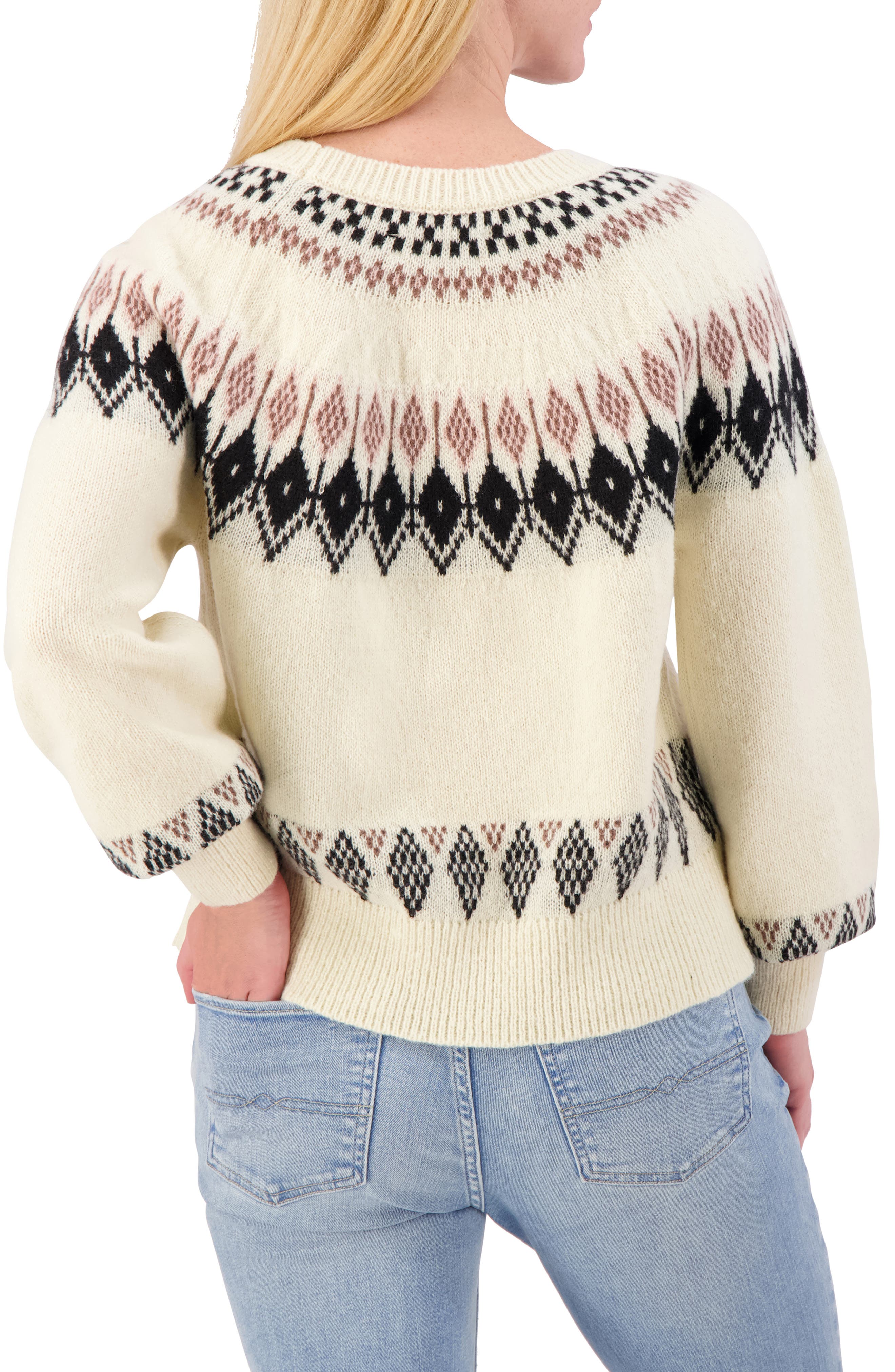 Fair Isle Raglan Crew Sweater - image 2