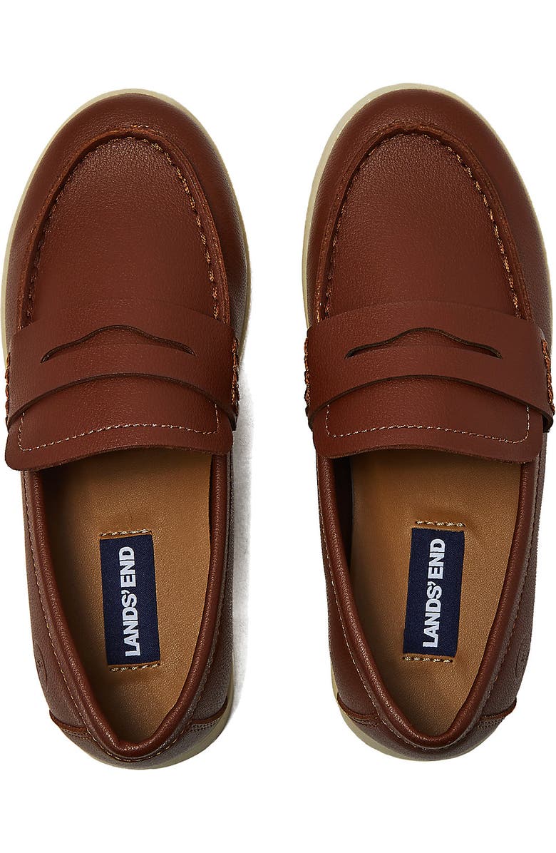 Lands' End Kids Slip On Everyday Penny Loafer, Alternate, color, Rustic Brown