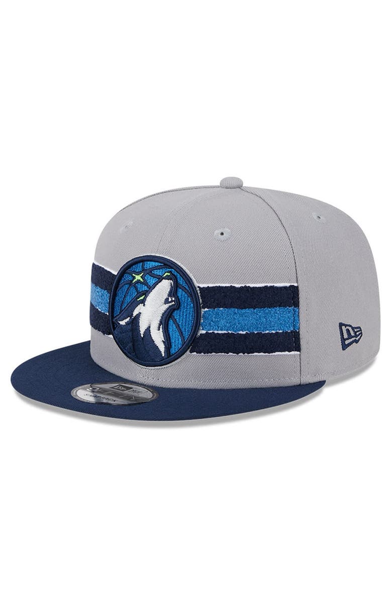 New Era Men's New Era Gray Minnesota Timberwolves Chenille Band 9FIFTY Snapback Hat, Main, color,