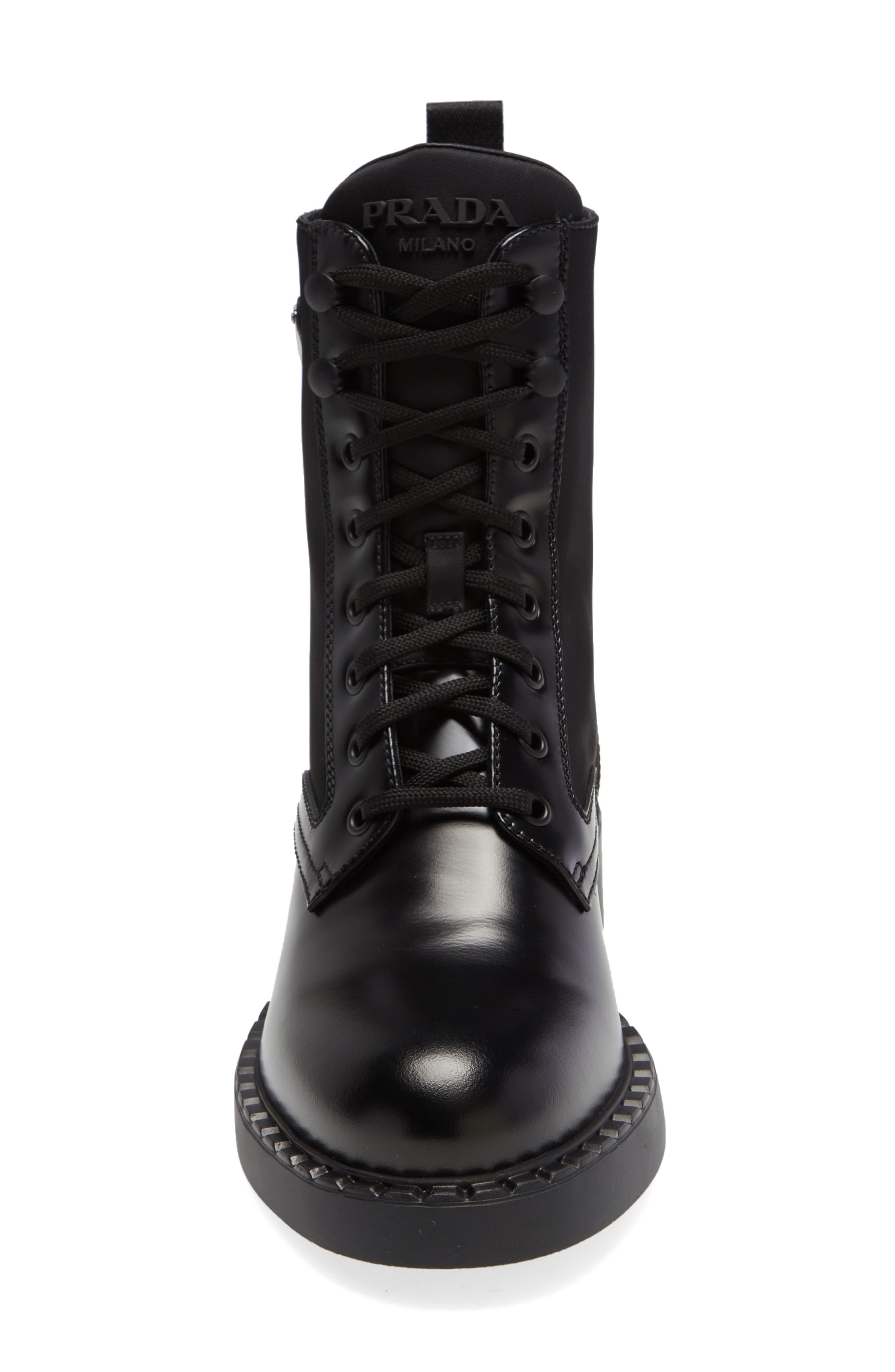 Prada Lug Sole Combat Boot, Alternate, color, 
