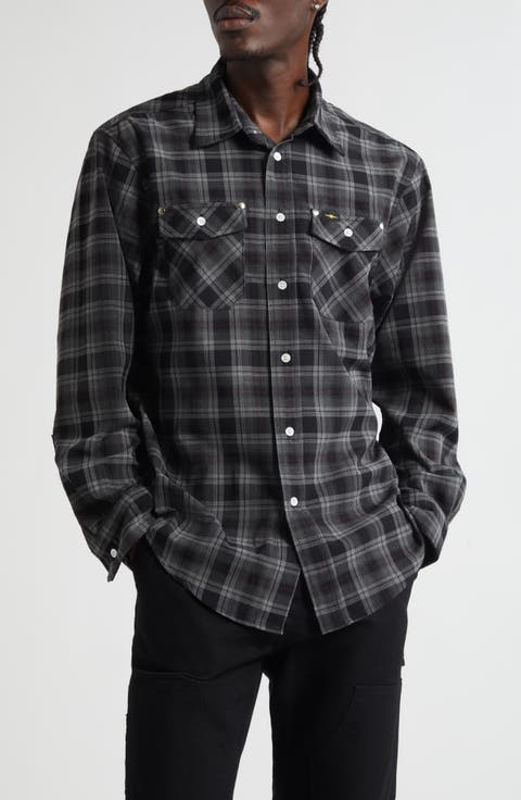 Workshop Plaid Flannel Button-Up Shirt
