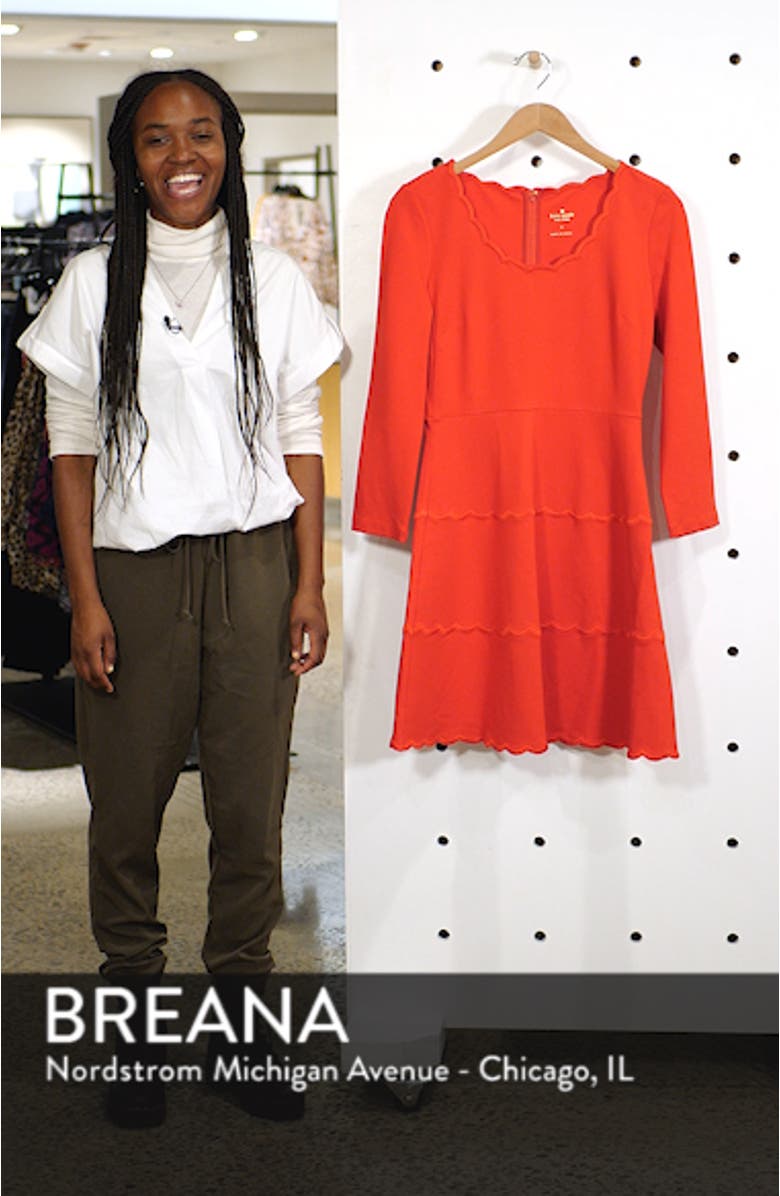 kate spade new york scallop ponte fit & flare dress, sales video thumbnail