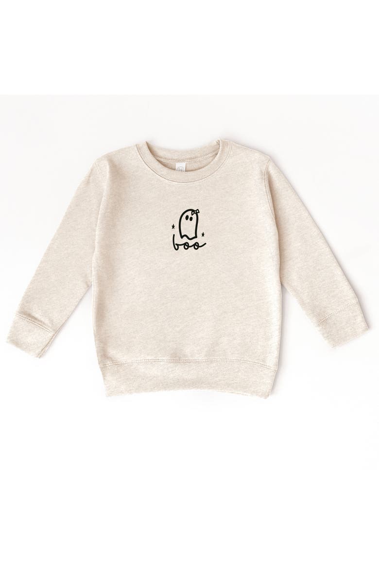 Boo Cute Ghost Toddler Graphic Sweatshirt, Alternate, color, Natural