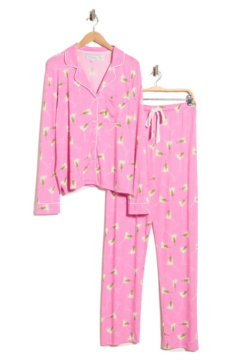 Print Notch Collar Pajamas