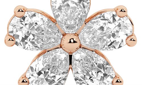 Everyday By Hautecarat Lab Grown Diamond Flower Stud Earrings In 14k Rose Gold