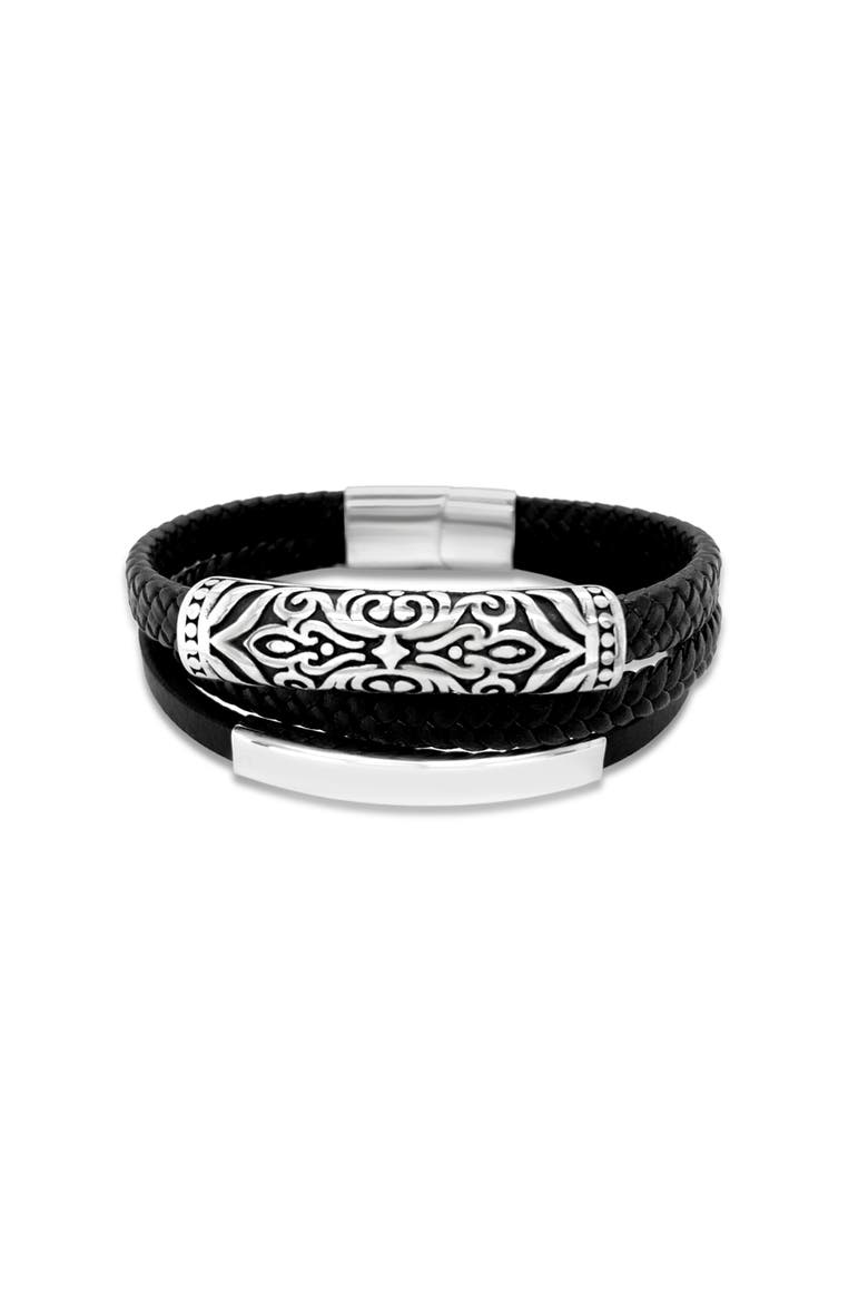 Celtic Stack Men's Cuff, Main, color, Black