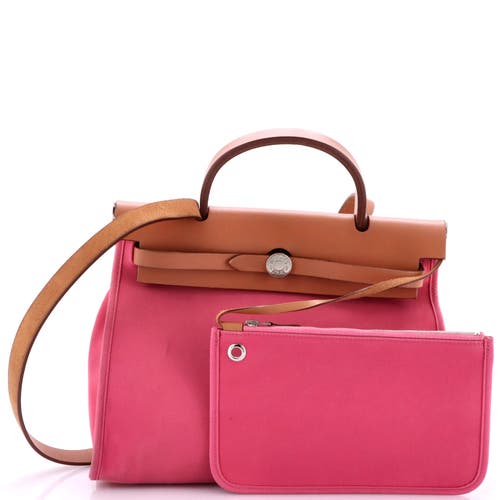 Pre-owned Hermes  Hermes Herbag Zip Leather And Toile 31