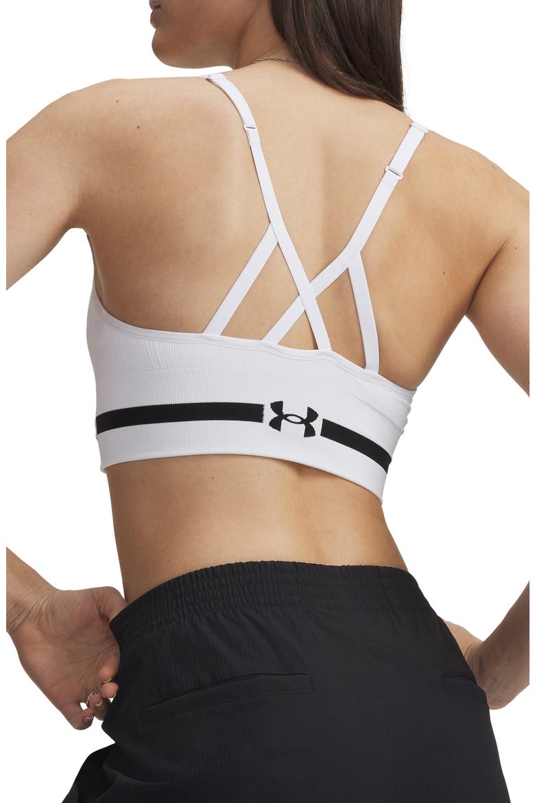 Seamless Low Longline Sports Bra, Alternate, color, WHITE