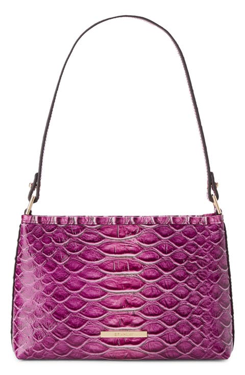 Lorelei Croc Embossed Leather Shoulder Bag