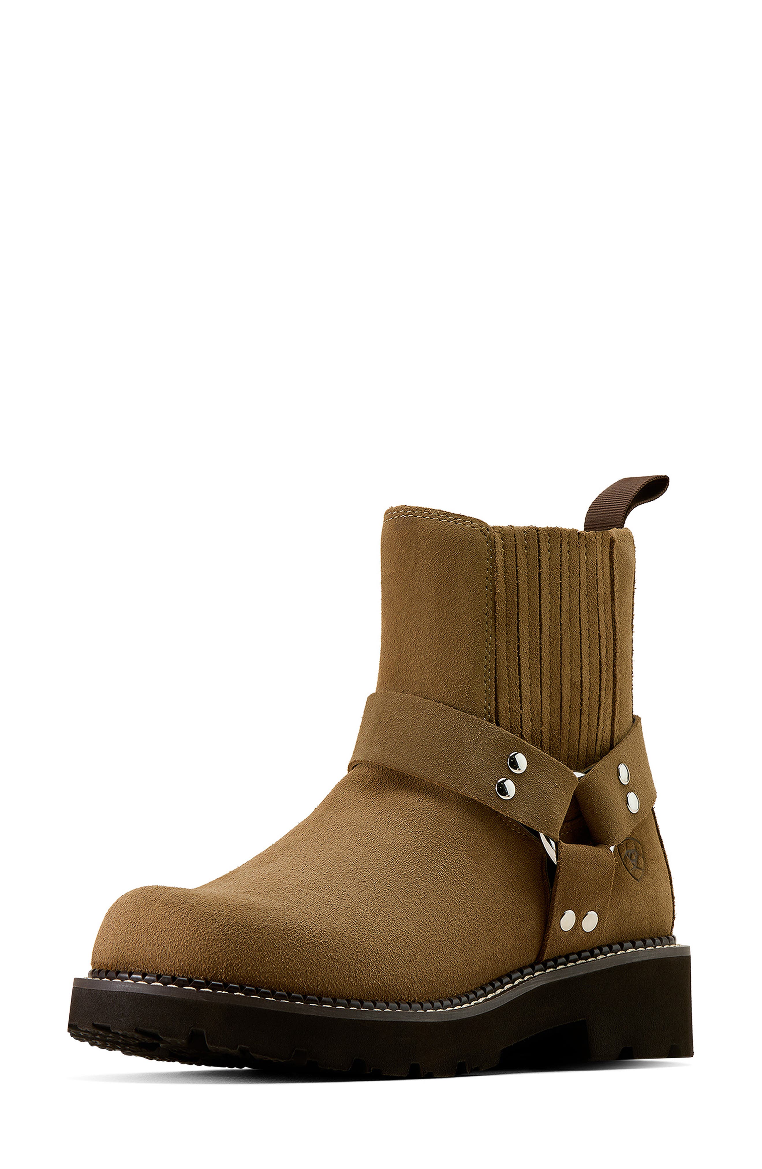 Fatbaby Harness Chelsea Western Boot, Alternate, color, TAN SUEDE