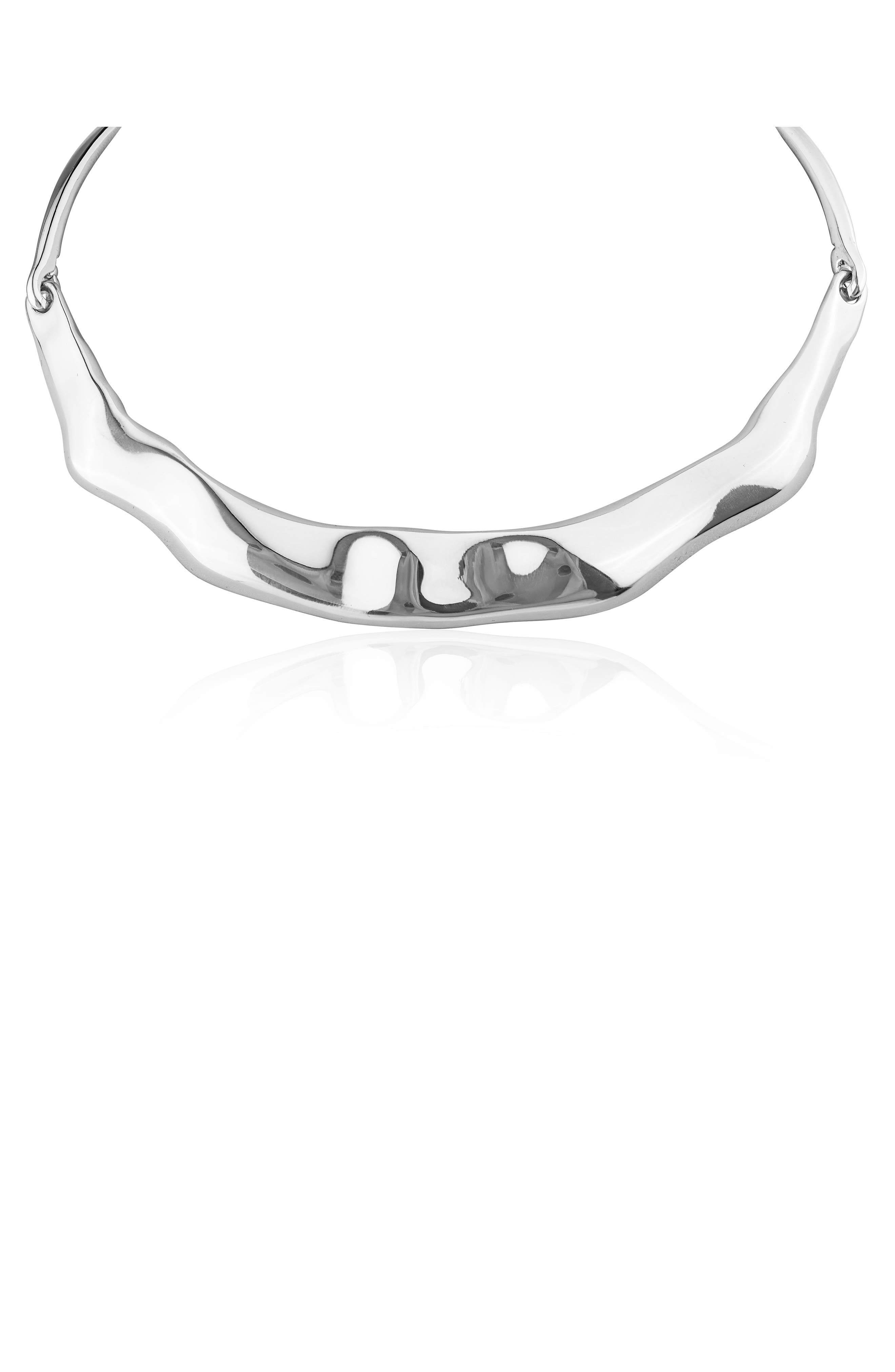 17-Inch Wave Bar Collar Necklace