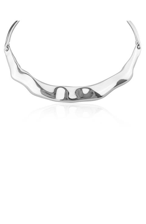 17-Inch Wave Bar Collar Necklace