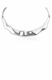 17-Inch Wave Bar Collar Necklace