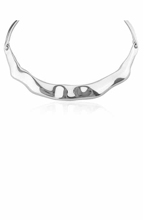 17-Inch Wave Bar Collar Necklace