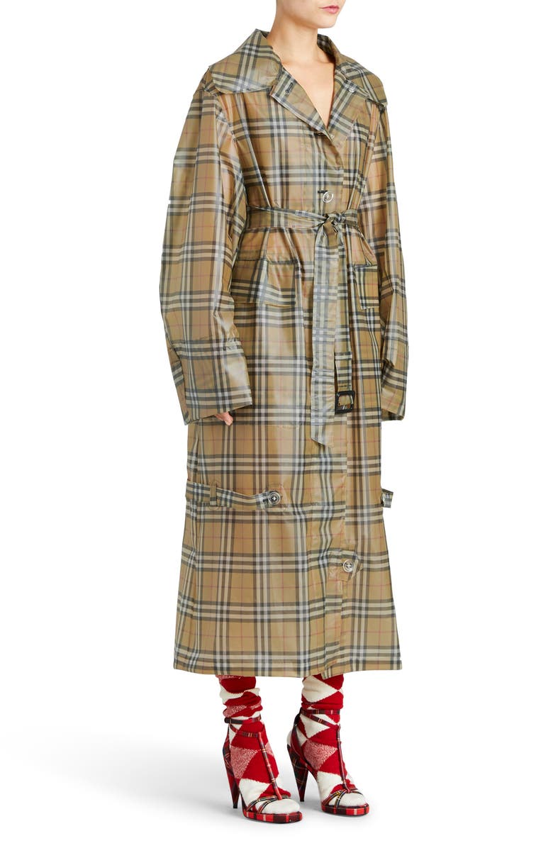 Burberry Vintage Check Plastic Trench Coat, Main, color,