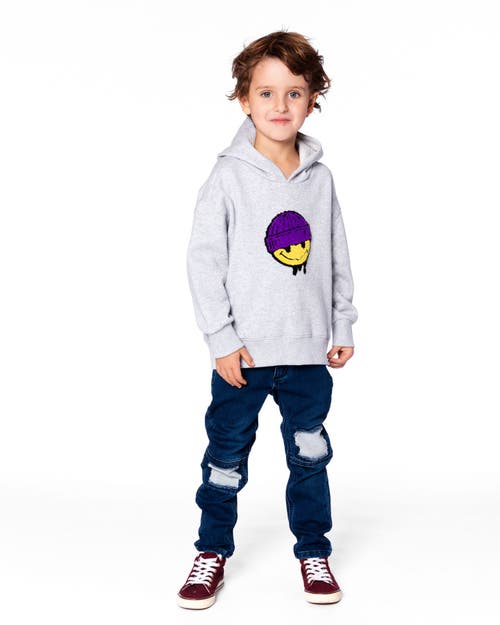 Deux Par Deux Pullover Fleece Hooded Sweatshirt In Gray