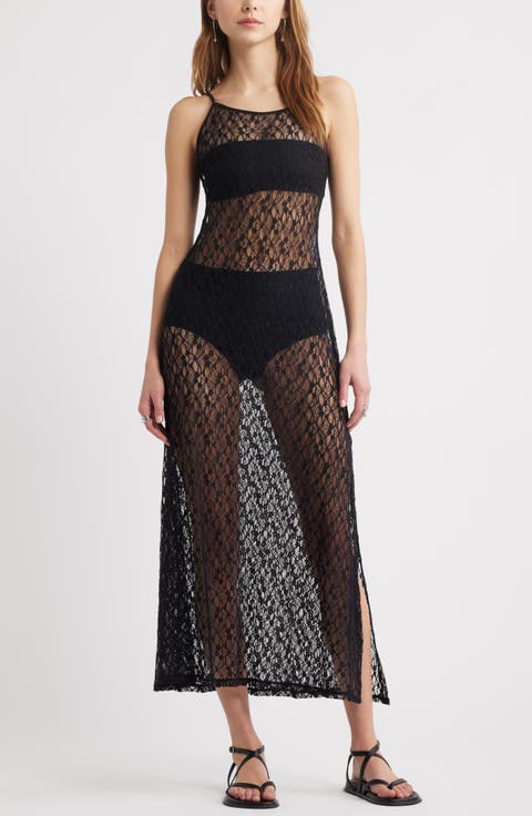 Sheer Lace Maxi Dress
