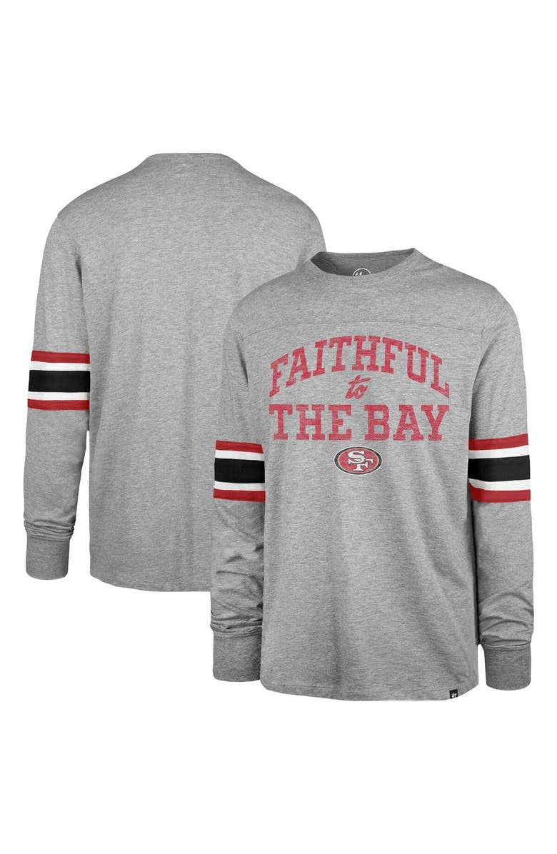 '47 Men's '47 Gray San Francisco 49ers Faithful to The Bay Cover Two Brex Long Sleeve T-Shirt, Alternate, color, Gray