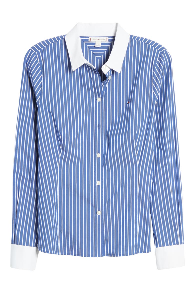 Stripe Button Front Shirt, Alternate, color, SARK STRIPE- BLUE/ WHITE