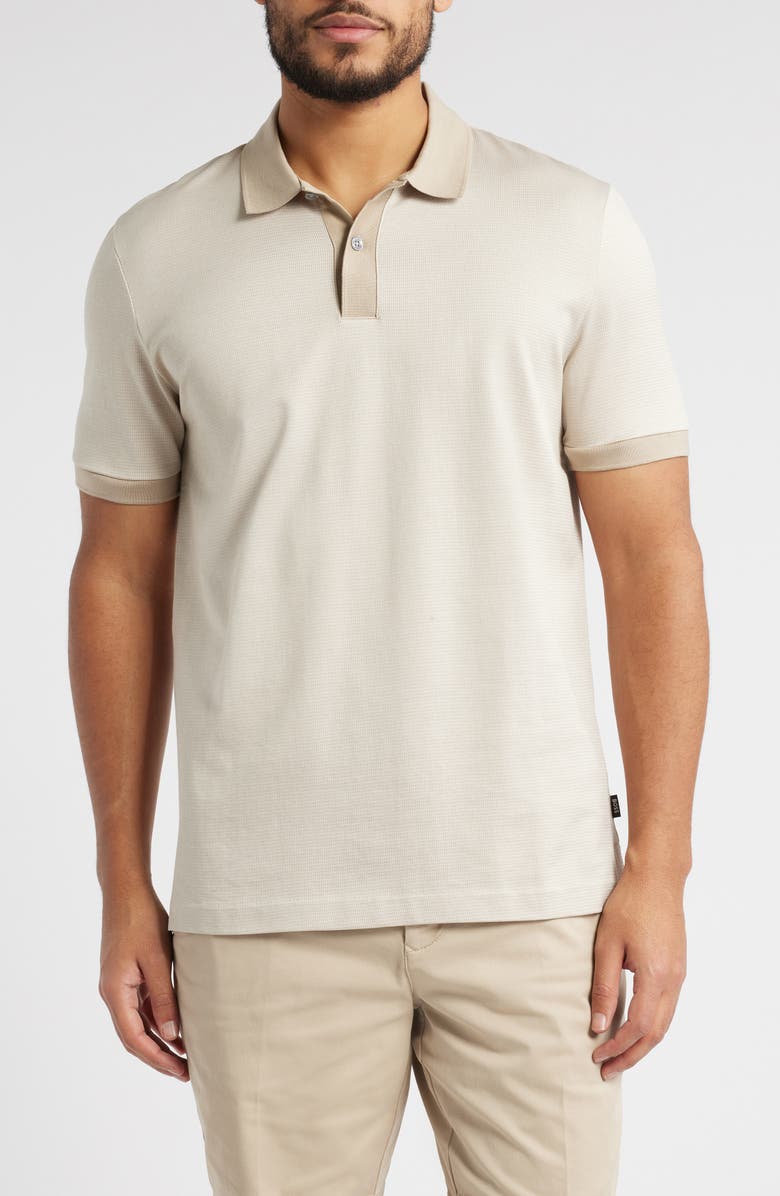 BOSS Parlay Cotton Piqué Polo, Main, color, Light Beige