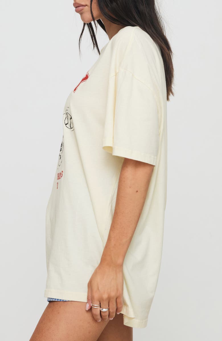 Princess Polly Peanuts<sup>®</sup> Snoopy Champions Oversize Cotton Graphic T-Shirt, Alternate, color,