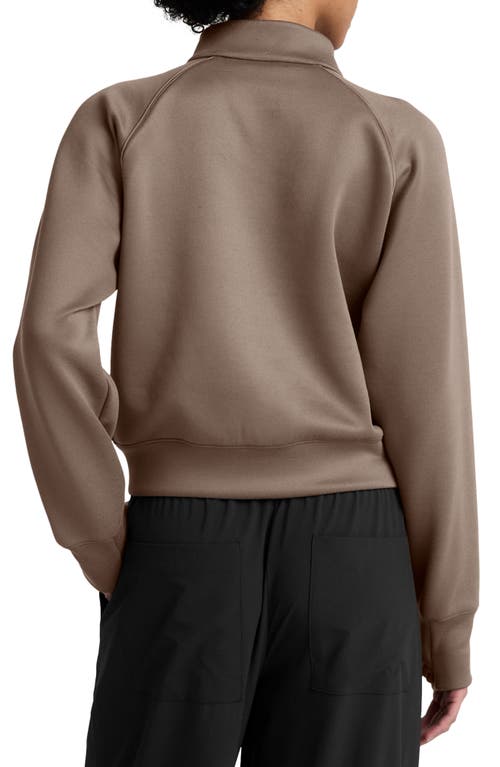 Beyond Yoga Piping Detail Bomber Jacket In Brown