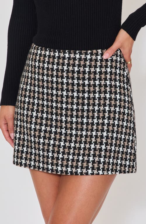 Vici Collection Modern Prep Textured Check Miniskirt In Black
