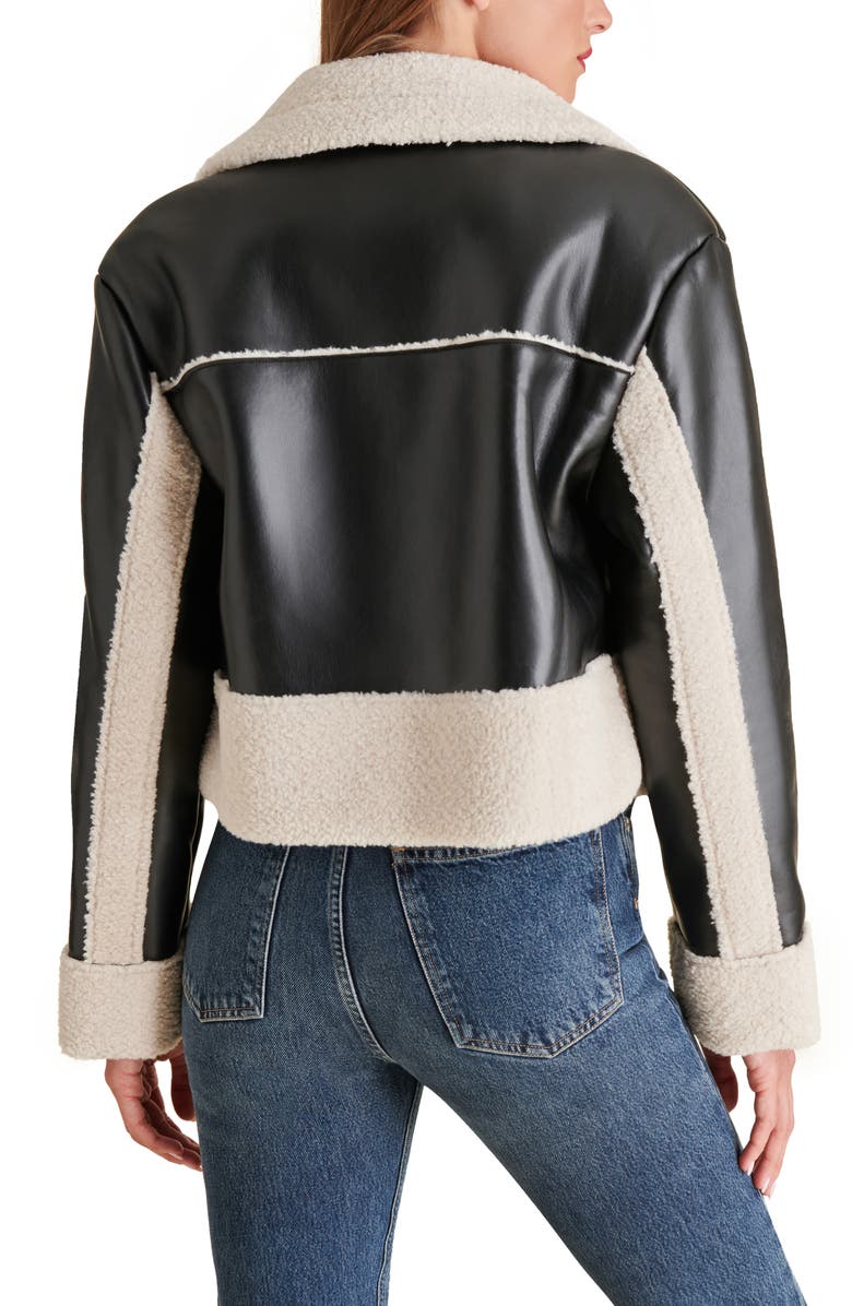 Steve Madden Athen Faux Shearling Aviator Jacket, Alternate, color, 