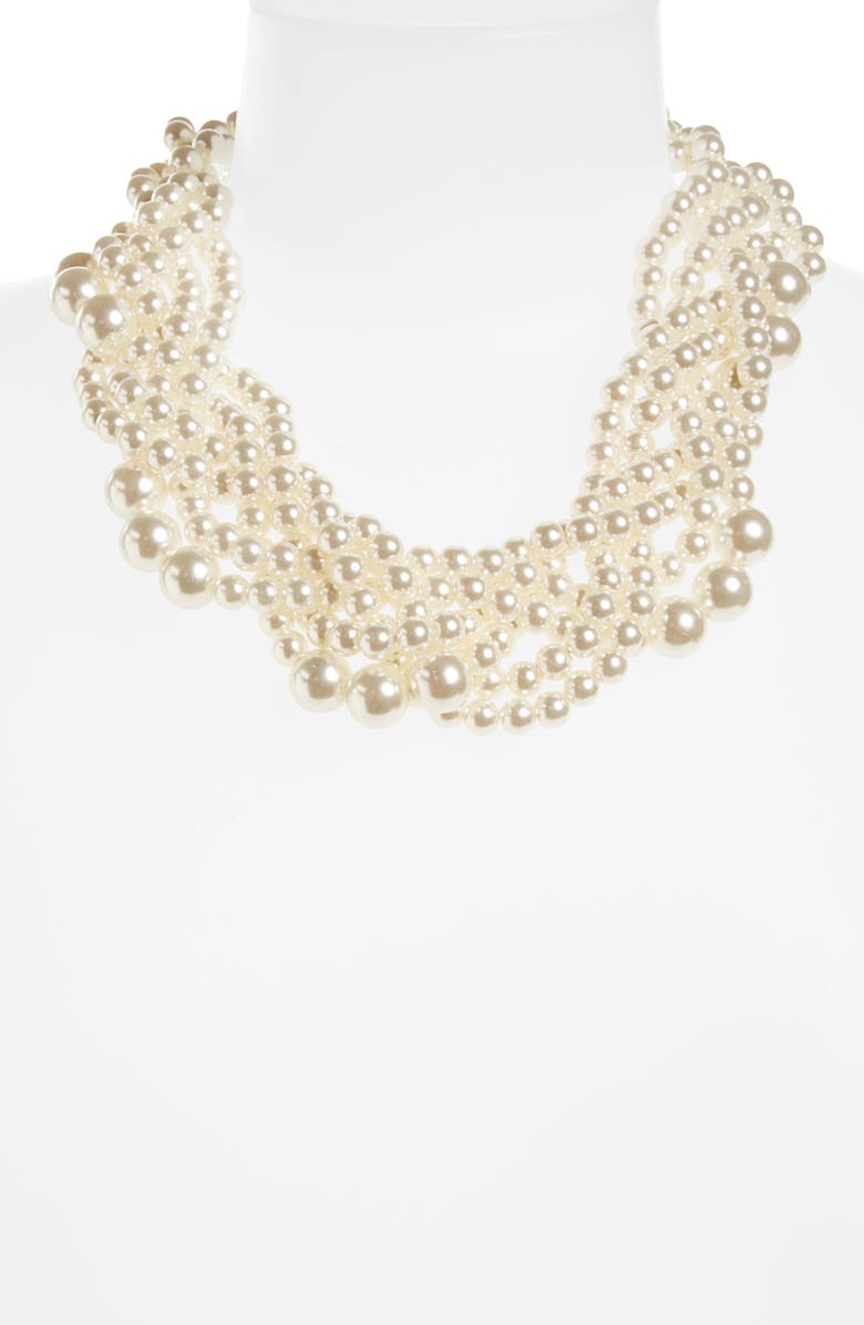 BaubleBar Bubblestream Imitation Pearl Necklace, Alternate, color,