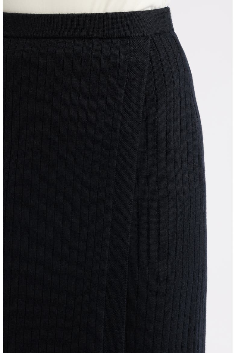 Rib Wrap Front Wool Skirt, Alternate, color, ANNE BLACK