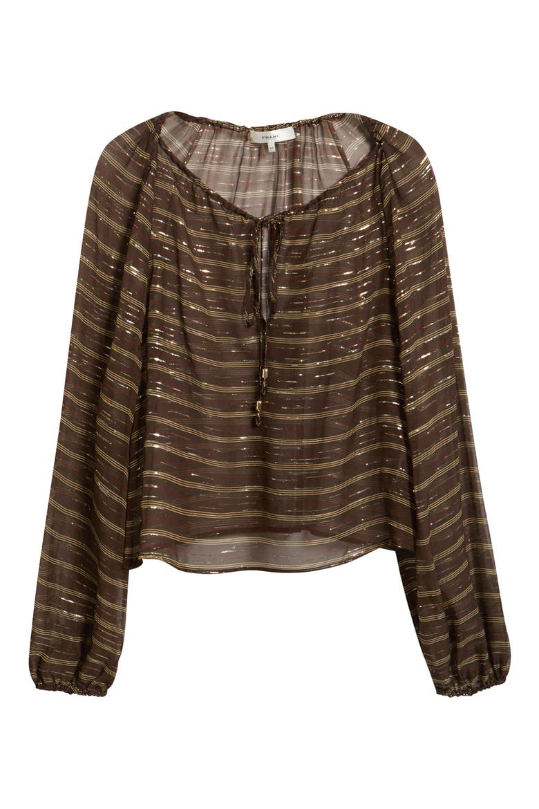 The Balloon Silk Blend Blouse, Alternate, color, OAKWOOD MULTI
