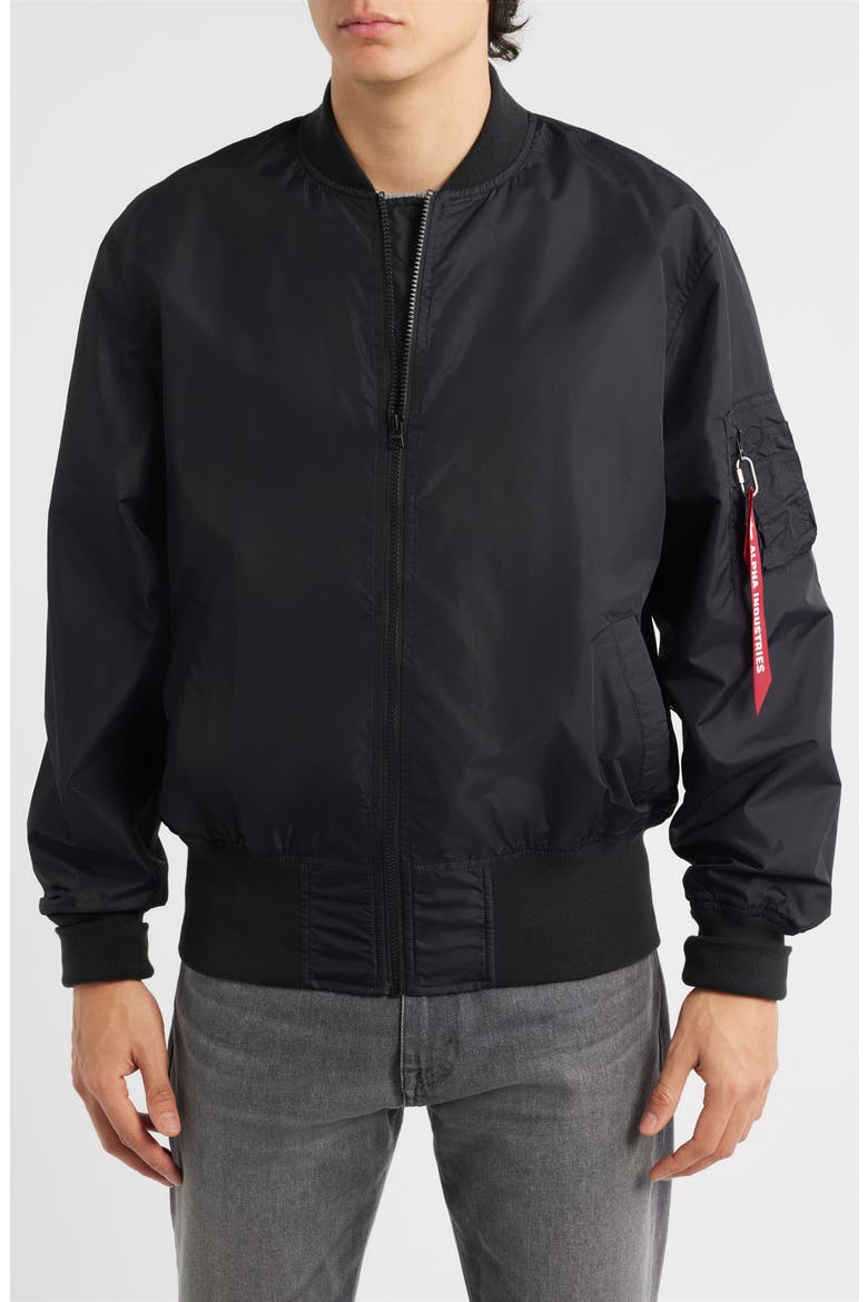 L-2B Hunter Water Resistant Bomber Jacket, Alternate, color, BLACK