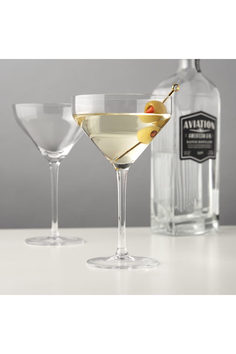 Raye Crystal Angled Martini Glasses Set of 2, Alternate, color, Clear