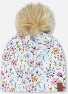 Deux par Deux Stretch Jersey Hat Mini Flower with Pompom