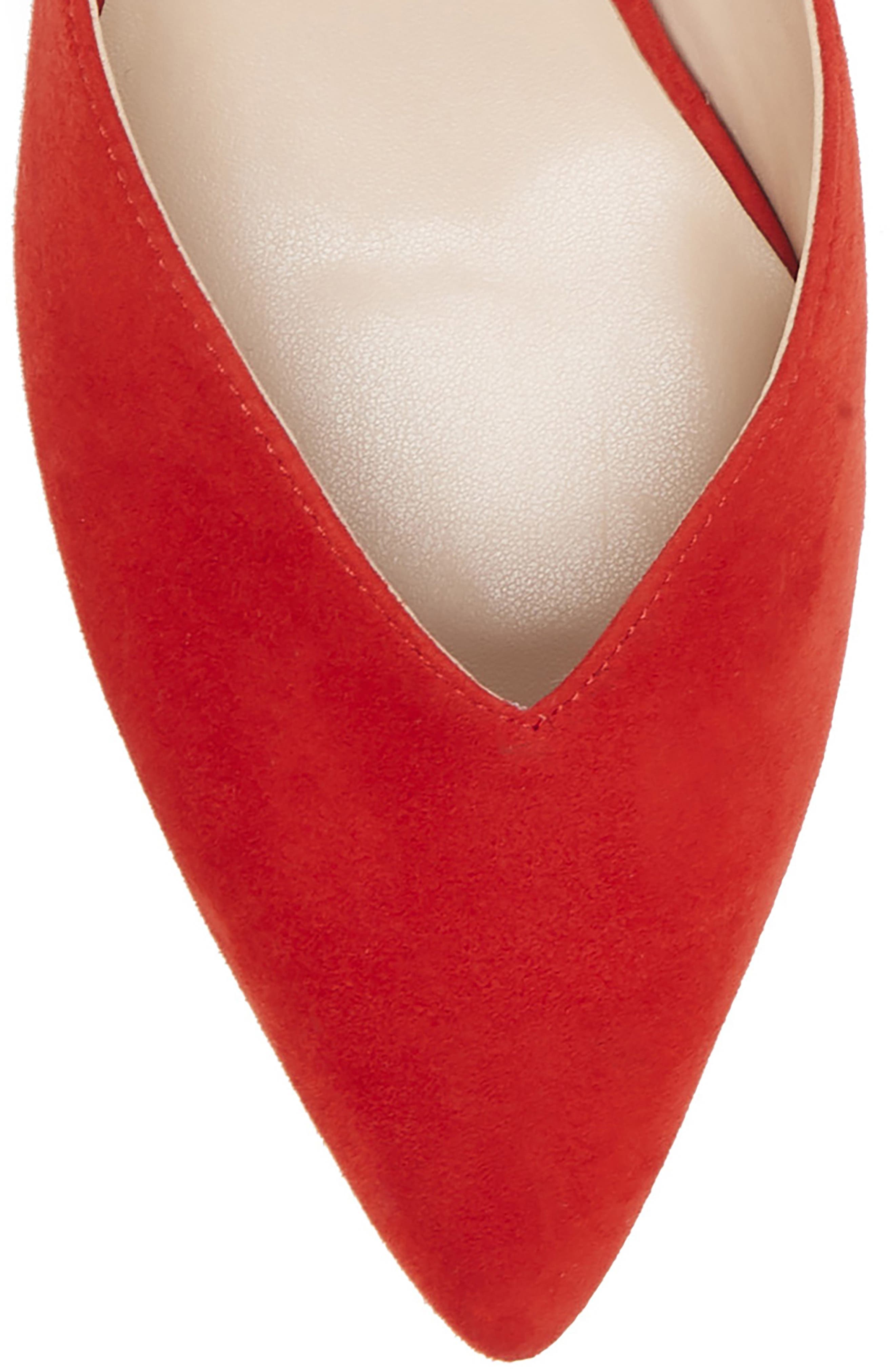 Maleah Pointy Toe Mule, Alternate, color, BRIGHT RED SUEDE
