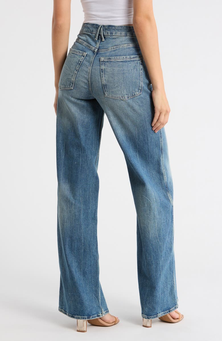 Good American Good Skate Wide Leg Jeans, Alternate, color, Indigo869