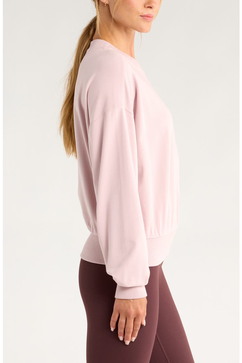 Luxe Terry Pleated Pullover, Alternate, color, PURPLE LILAC