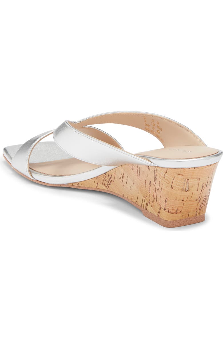 Stuart Weitzman Miami Wedge Slide Sandal, Alternate, color, Silver