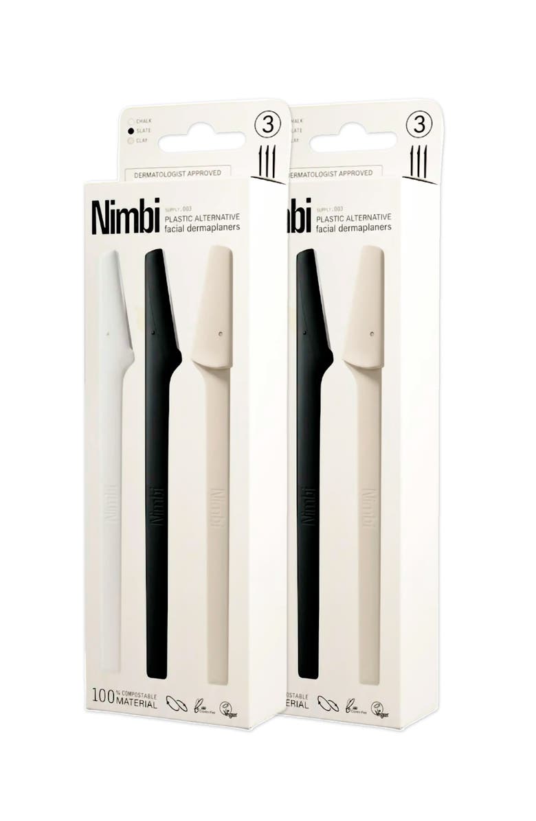Nimbi Skin Renewal Facial Dermaplaners - 6ct, Main, color, Slate/Chalk/Clay