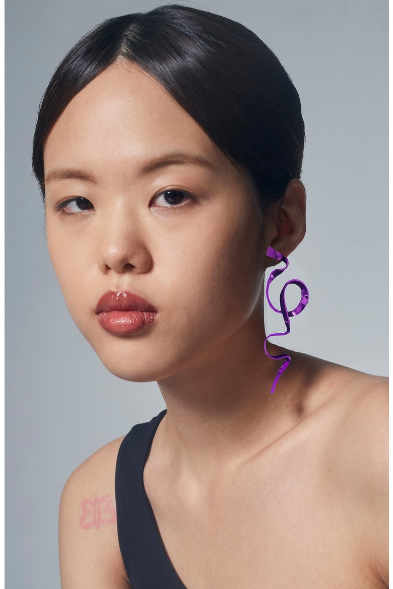 Allegro Ribbon Drop Earrings, Alternate, color, VIOLET