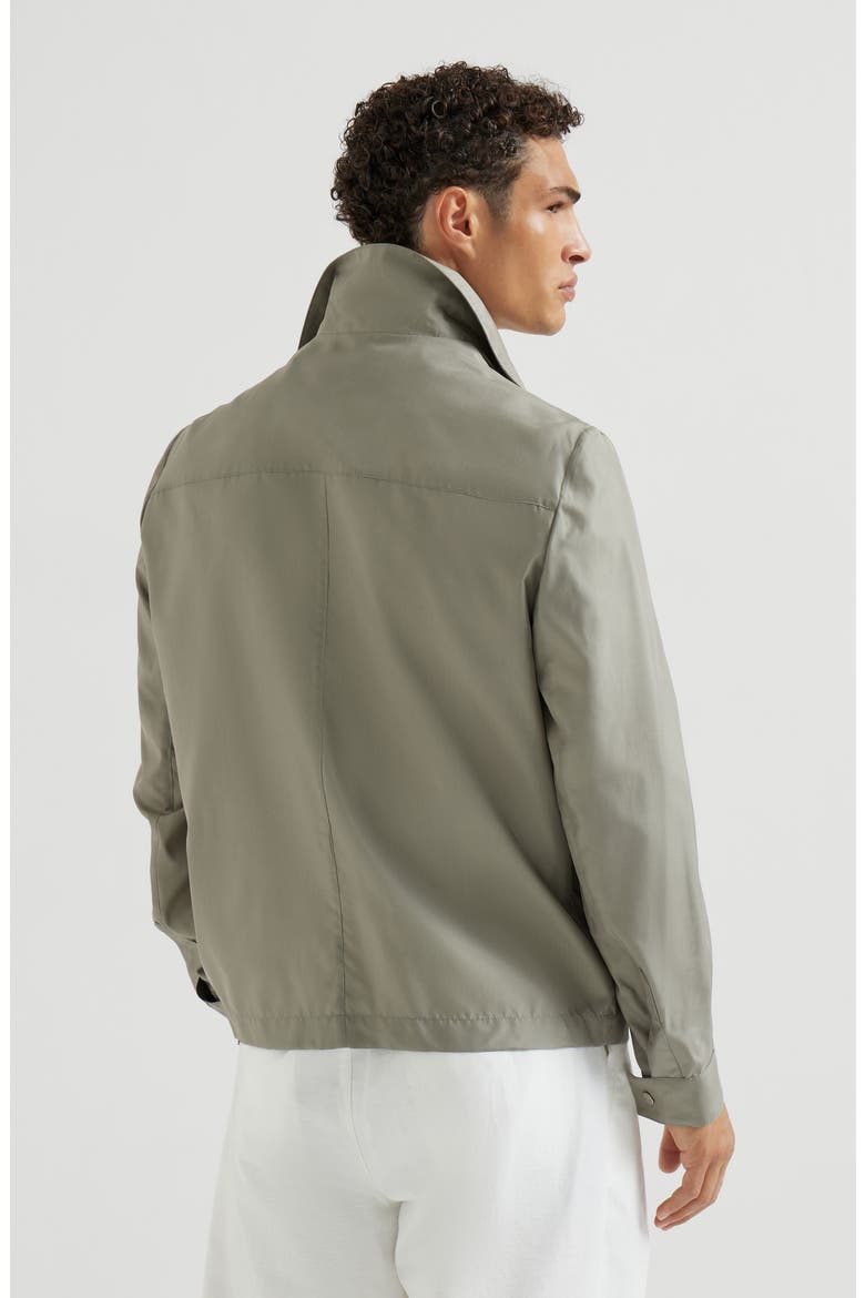 Silk outerwear jacket, Alternate, color, Khaki